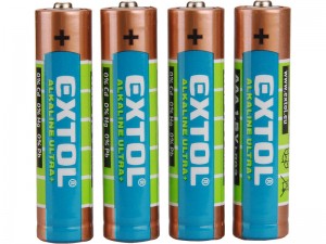 EXTOL ENERGY Tukov baterie AAA 1,5V (LR03) alkalick, balen 4ks