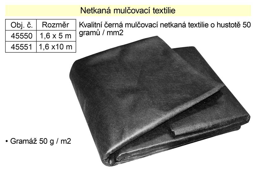 Netkan textilie mulovac 1,6x10m 50g/m2