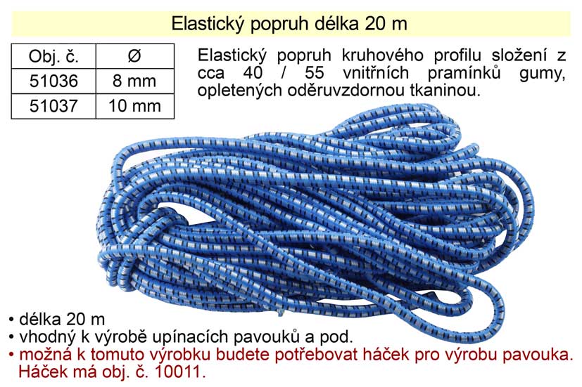 Gumov elastick popruh 20 m x 10 mm