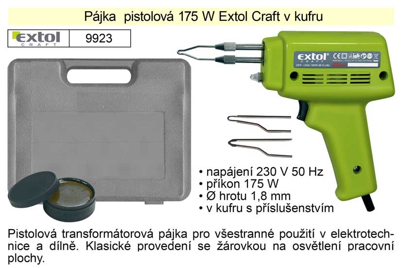 Pjka  pistolov 175 W Extol Craft v kufru