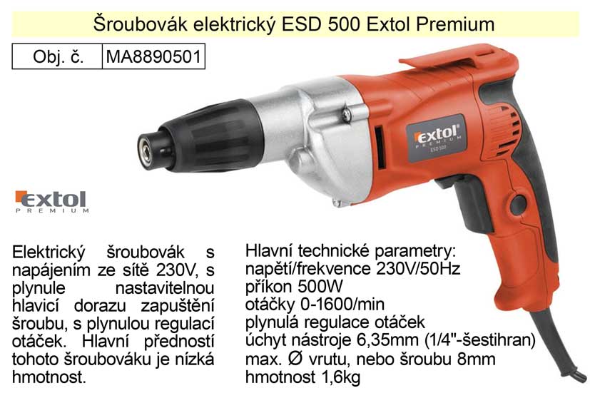 Extol Premium ESD500 roubovk elektrick na sdrokarton