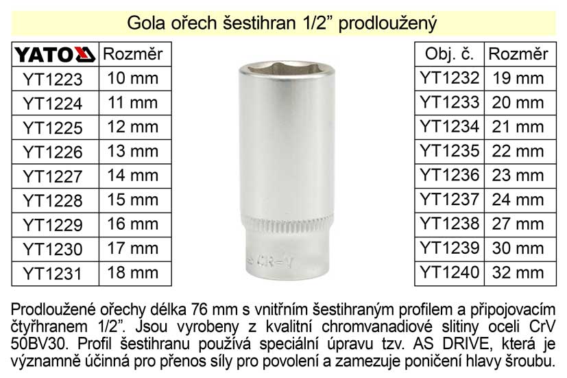 Gola oech estihran 1/2"  prodlouen 14mm