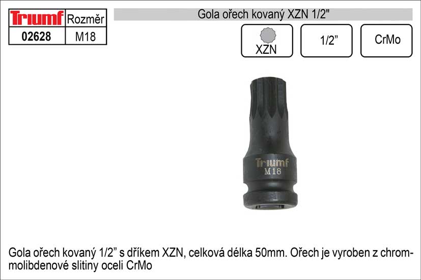 Gola oech XZN M18 kovan 1/2"