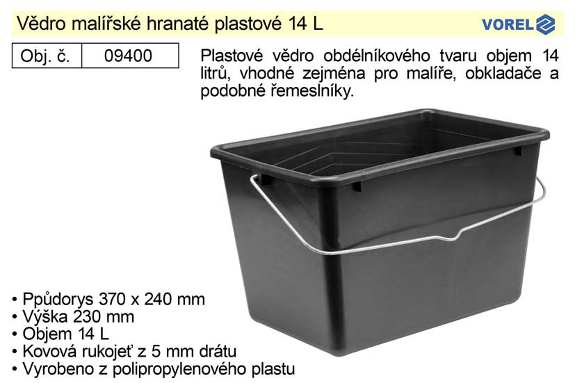 Vdro malsk hranat plastov 14L Vorel 09400 (254359)