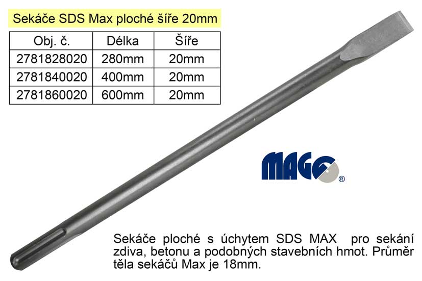 Sek  SDS MAX ploch 20x600mm