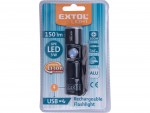 EXTOL LIGHT svtilna 150lm, zoom, USB nabjen, XPE 3W LED