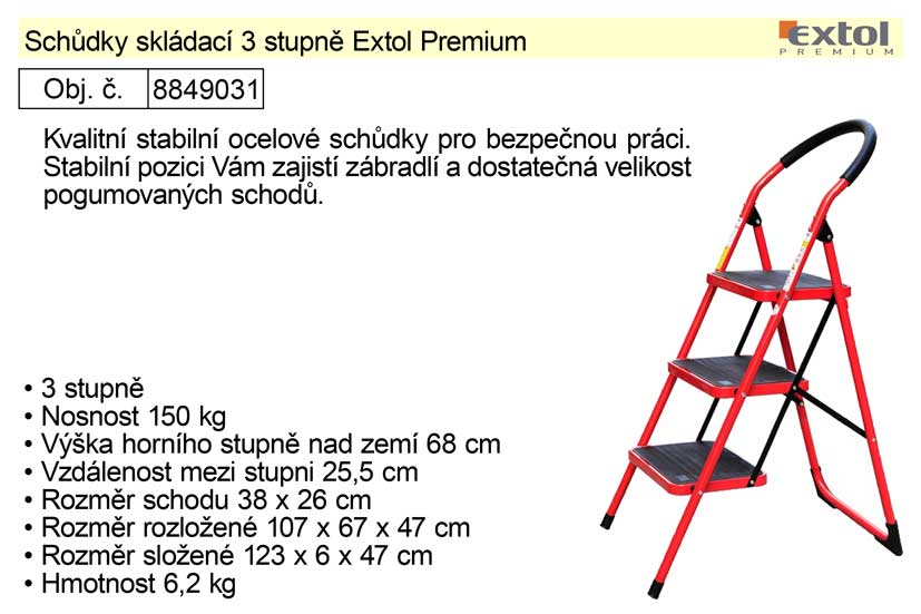 Schdky skldac 3 stupn Extol Premium 