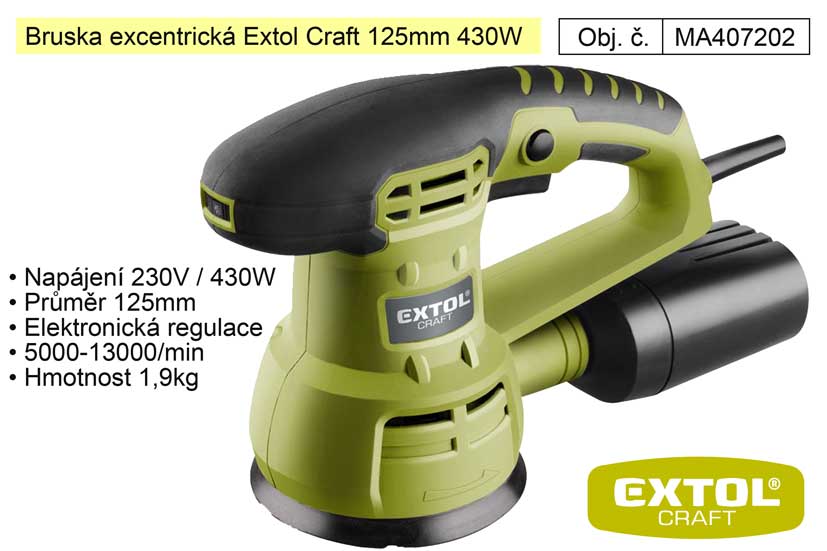 Bruska excentrick 125 mm 430 W Extol 407202