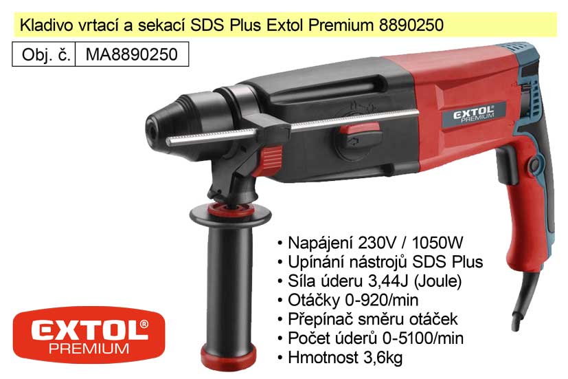 Kladivo vrtac a sekac SDS Plus Extol Premium 8890250