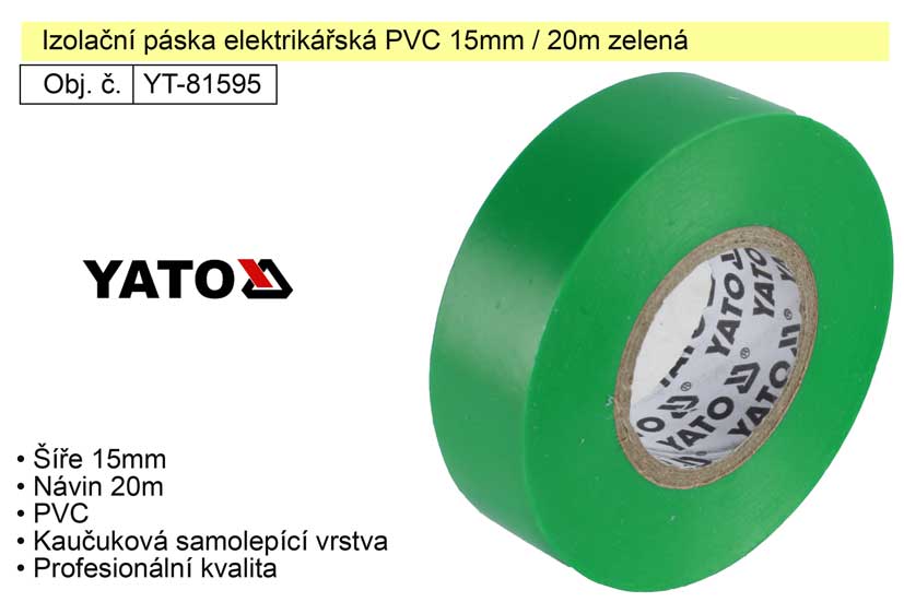 Izolan pska elektriksk PVC 15mm / 20m zelen