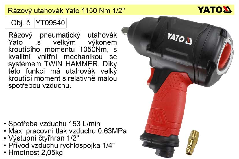 Rzov utahovk Yato 1150 Nm 1/2"  YT-09540