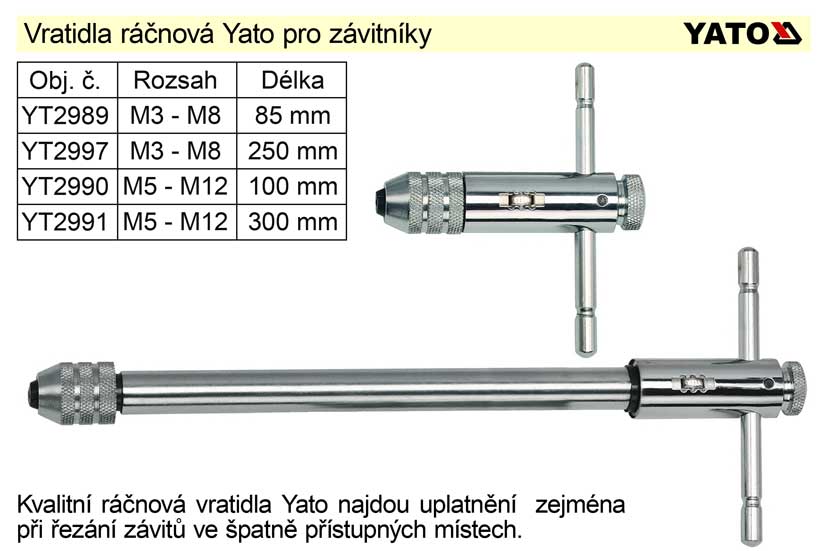 Vratidlo zvitov rnov Yato dlka 250mm pro zvitnky M3-M8