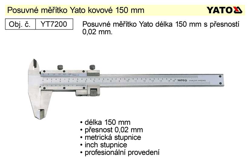 Posuvn  mtko kovov YATO 150mm