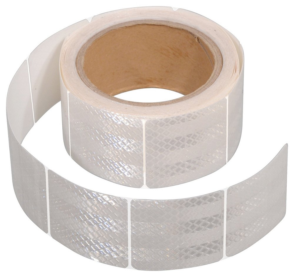 Samolepící páska reflexní dělená 5m x 5cm bílá (role 5m)