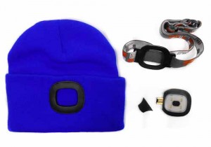 MAGG čepice s čelovkou 45lm, nabíjecí, USB, modrá, univerzální velikost