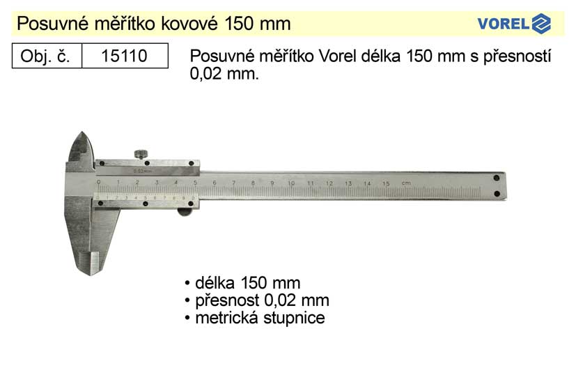 Posuvné měřítko kovové 150mm