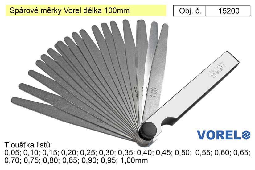 Spárové měrky Vorel délka 100mm