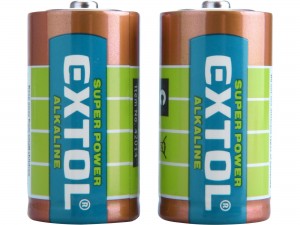 EXTOL ENERGY Tužkové baterie C 1,5V (LR14) alkalické, balení 2ks