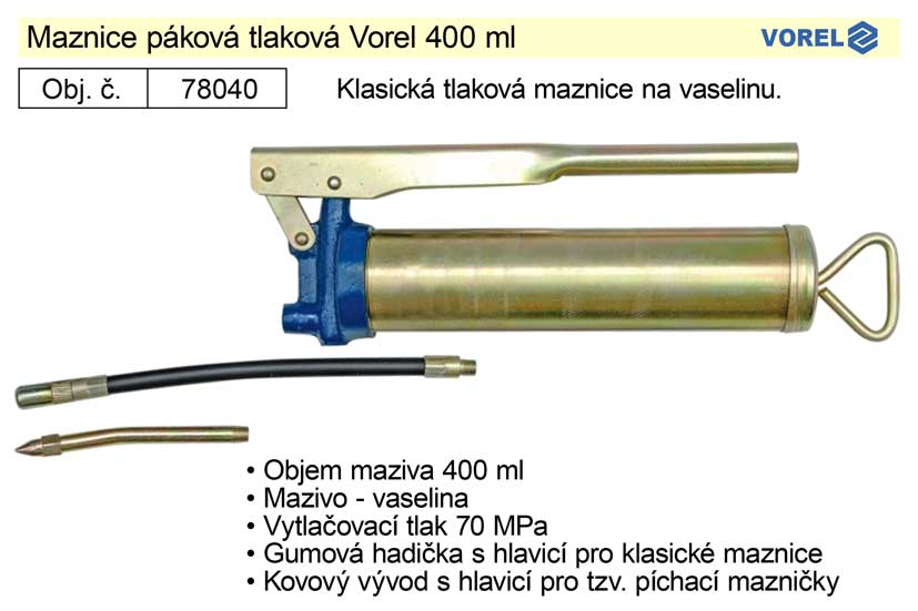Maznice páková tlaková Vorel 400ml