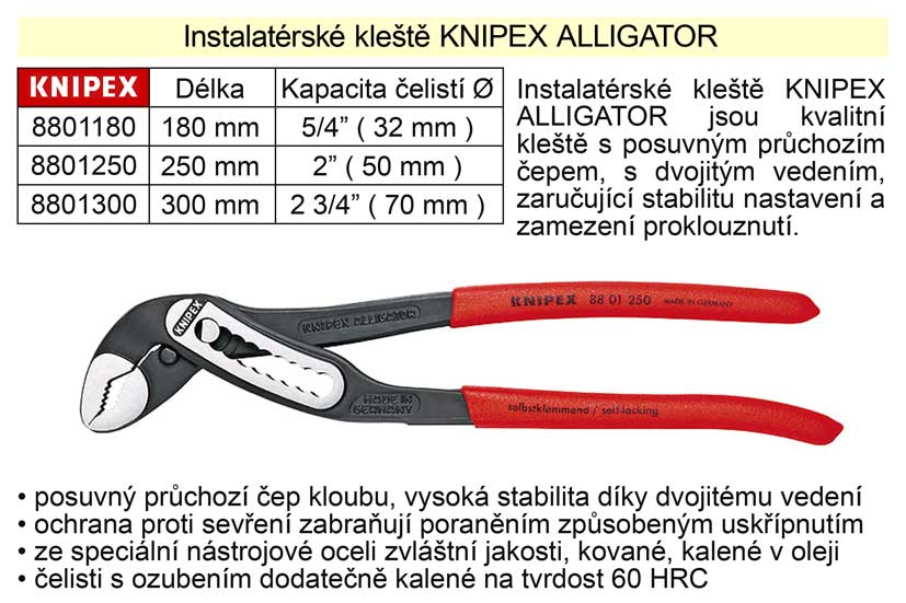 Kleště KNIPEX siko ALLIGATOR 250 mm