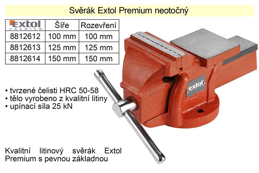 Svěrák Extol Premium neotočný 125 mm
