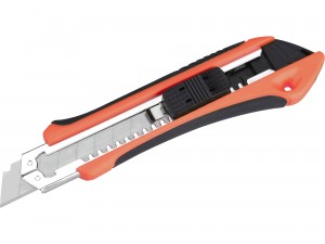 EXTOL PREMIUM nůž ulamovací s kovovou výstuhou a zásobníkem, 18mm Auto-lock 8855023