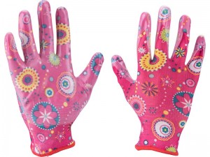 EXTOL LADY rukavice zahradní nylonové polomáčené v nitrilu, velikost 7"  8856669