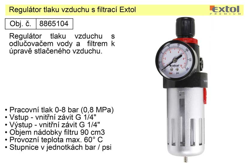 Regultor tlaku vzduchu s filtrac Extol 8865104