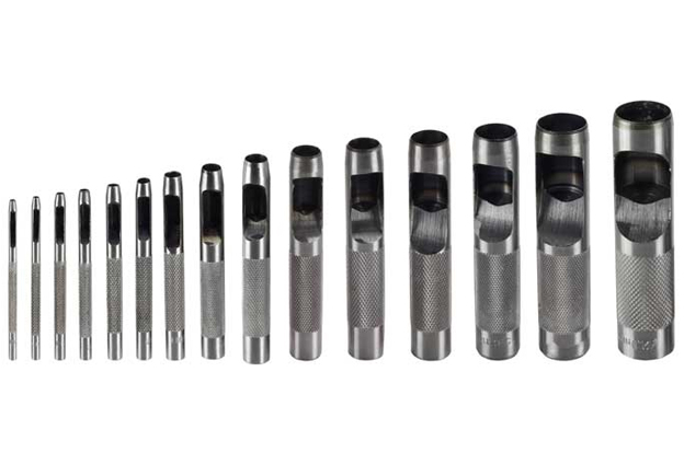 Děrovače (razníky),  sada 15 kusů,  průměry 2,5 – 22 mm, Extol Craft