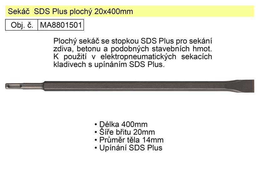 Sekáč SDS Plus plochý 20x400mm