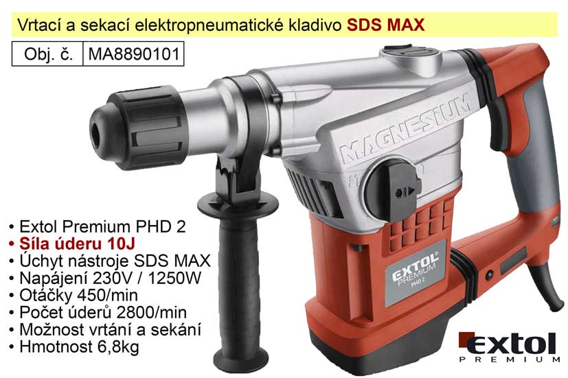 Kladivo vrtac a sekac SDS MAX Extol Premium 8890101