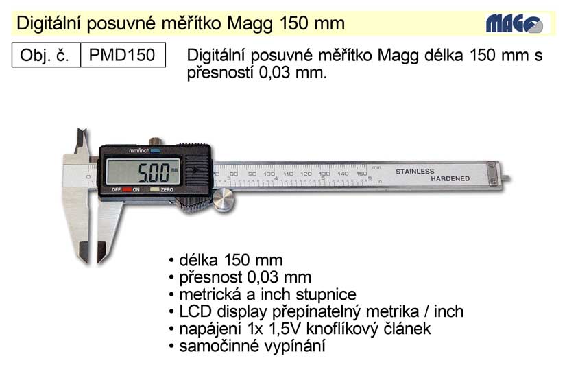 Posuvné měřítko digitální Magg 150mm