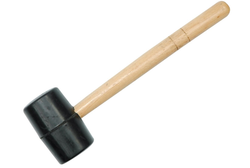 Palička gumová, černá, 245 g, s dřevěnou násadou, 45 mm, Vorel