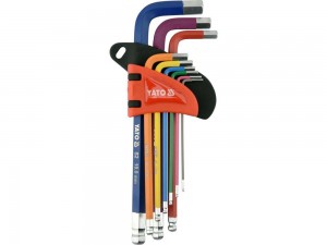 YATO Klíče imbus zahnuté barevné 1,5 - 10 mm s kuličkou YT-05632