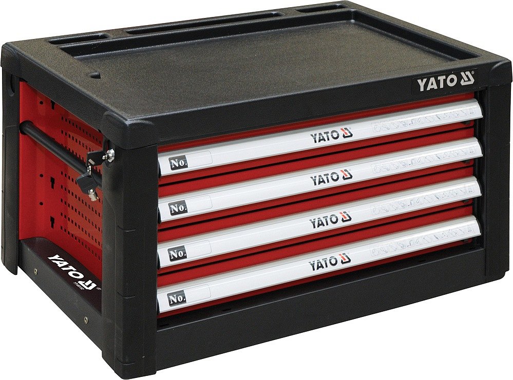 YATO Skříňka dílenská 4 zásuvky 690x465x400mm červená YT-09152
