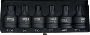 YATO Zástrčné hlavice TORX a XZN kované 3/4" sada 6ks T70-T100 a M16-M18