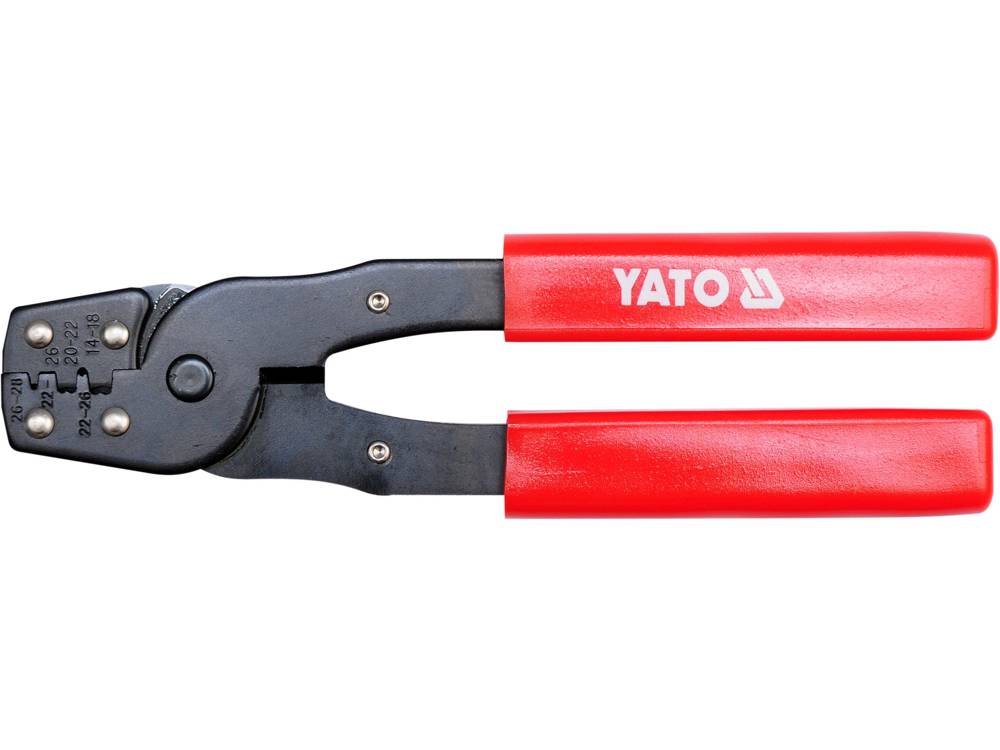 Kleště na lisování konektorů (fastonů), neizolovaných, délka 180 mm, Yato