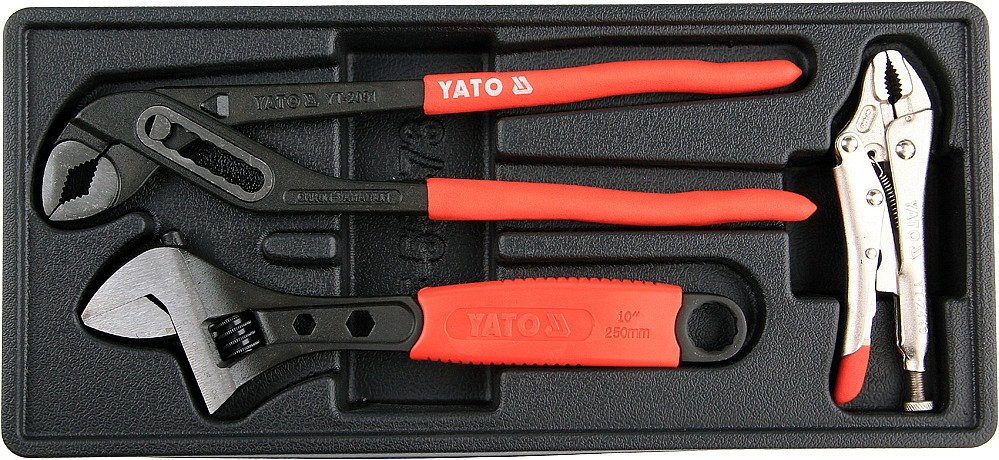 Vložka do zásuvky, YT-55473, kleště samosvorné a Siko, klíč stavitelný, sada 3 kusy, Yato