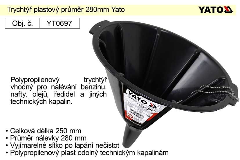 Trychtýř plastový průměr 280mm Yato