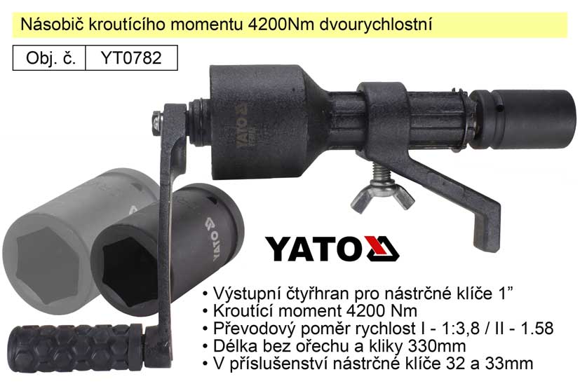 YATO Násobič kroutícího momentu 4200Nm dvourychlostní YT-0782