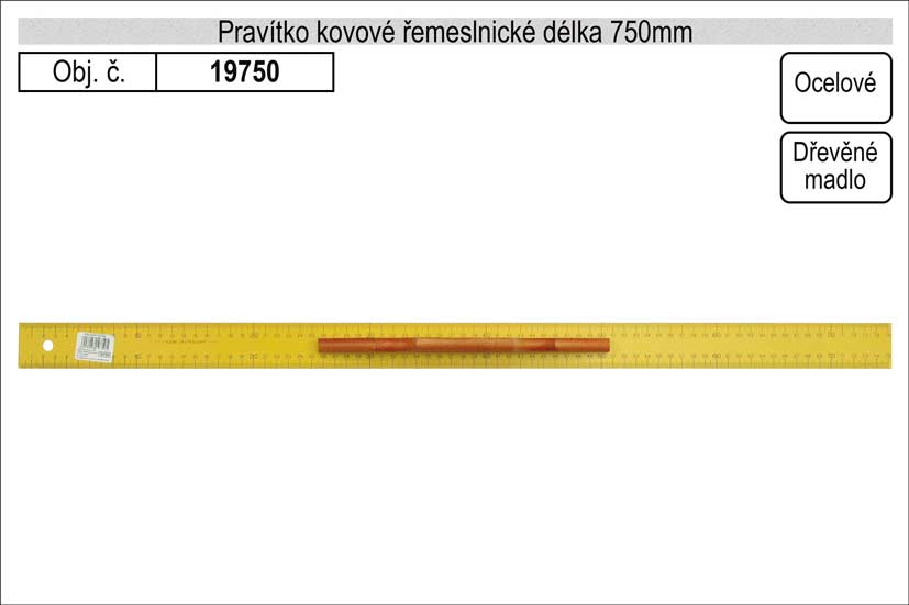 Pravítko kovové řemeslnické délka 750mm (žluté) 0.55 Kg NÁŘADÍ Sklad2 TO-19750