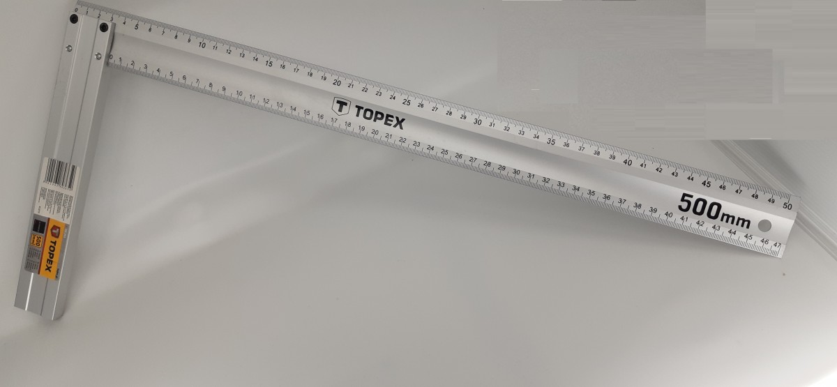 úhelník hliníkový, 500mm,TOPEX 0.29 Kg NÁŘADÍ Sklad2 30C365