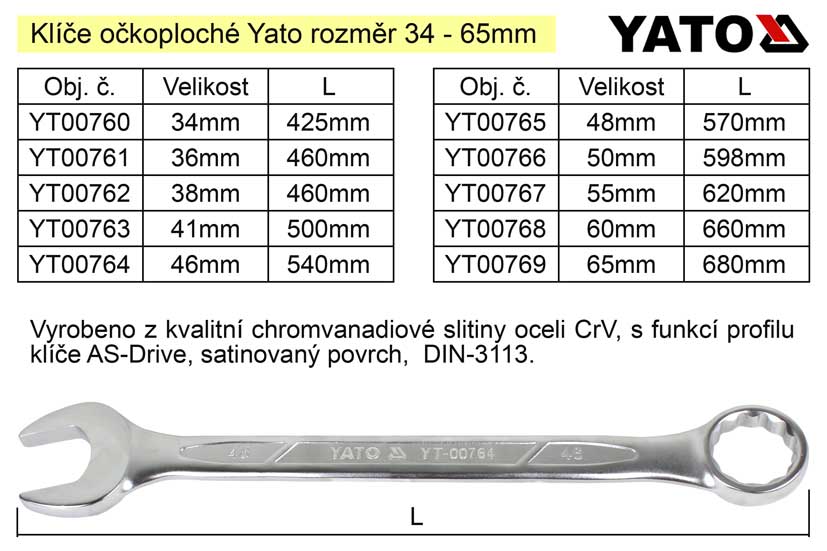 Očkoplochý klíč   Yato 36mm CrV