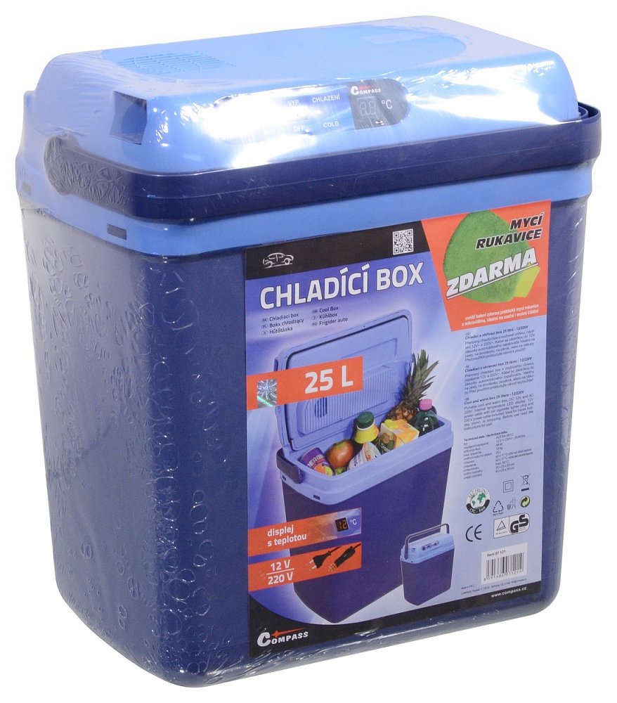 Chladící box  25litrů BLUE 220/12V displej s teplotou