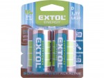 EXTOL ENERGY Tužkové baterie D 1,5V (LR20) alkalické, balení 2ks