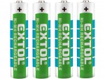 EXTOL ENERGY Nabjec tukov baterie AAA 1,2V (HR03) NiMh, balen 4ks