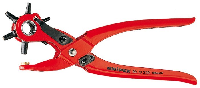 Knipex 9070220 - Kleště děrovací 2,0-5,0mm revolverové pro kůži, textil, plast