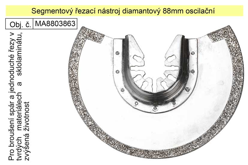 Segmentov ezac nstroj diamantov 88mm oscilan, pro tvrd materily a sklolamint