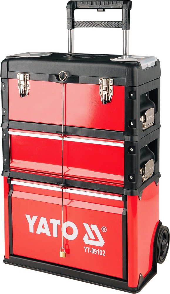 YATO Kufr vozík na nářadí 3 sekce 1 zásuvka YT-09102