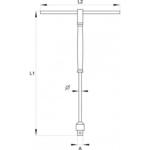 Adaptr 1/4" (6,3 mm) typ "T" s rukojet